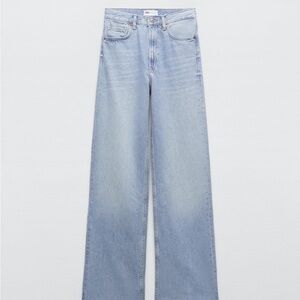 Light wash straight leg jeans